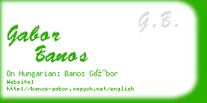 gabor banos business card